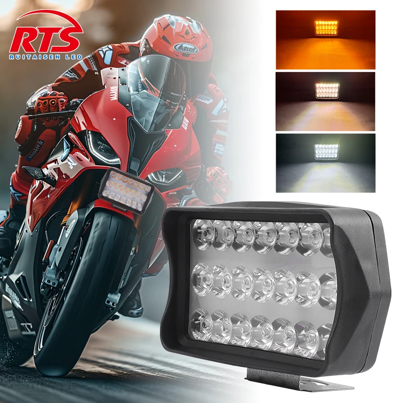 

21LED Motorcycle Headlights White Yellow Scooter Headlight Car Roof headlights LED Work lights Signal lights Fog light Universal