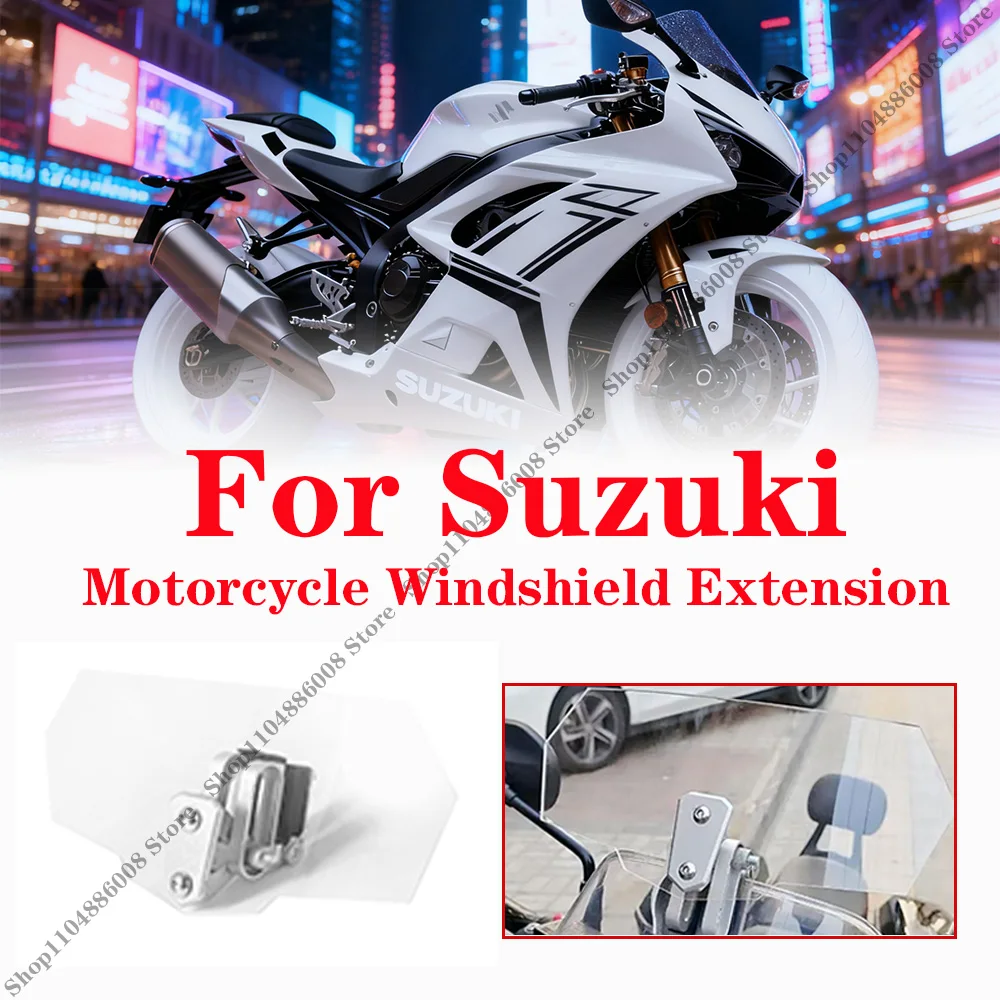 

Motorcycle Windshield Extension Adjustable Spoiler Clamp-On Windscreen Deflector For Suzuki increase height small windshield