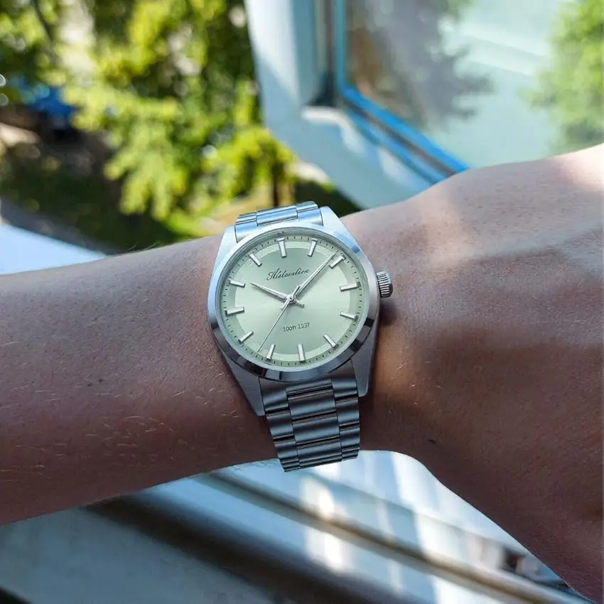 

ADDIESDIVE Men Dress Watch 36mm 10Bar Waterproof BGW9 Super Luminous 316L Stainless Steel VH31 Bubble Mirror Glass Quartz Watch