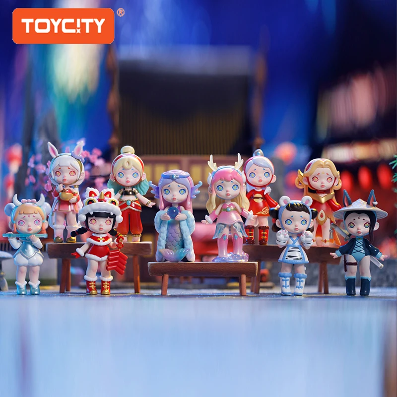 "لورا النمط الصيني" موضوع عمل الشكل Toycity العلامة التجارية صندوق أعمى اللعب جمع حلية صندوق غامض عشوائي الهدايا الأصلية