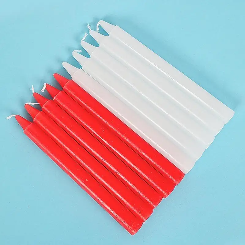 Tapered Candles 10X Wax Candles Long Burning Red/White Household Short Taper Candles Survival Supplies For Wedding Blessing