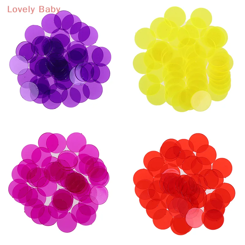 【BBS-7】100/50개 몬테소리 교육 수학 장난감 학습 자료 컬러 빙고 칩 공급 15mm