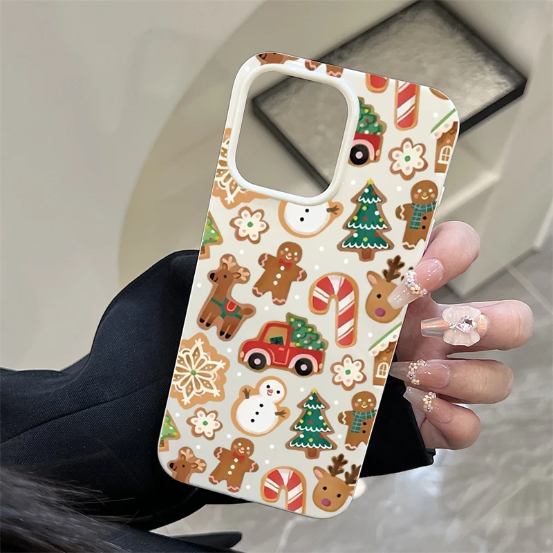 Custodia per telefono Gingerbreadman di Natale per iPhone 17 Air 16 14 13 12 11 Pro Max 14 Plus Custodia morbida in TPU per custodie iPhone 16E 15 Pro