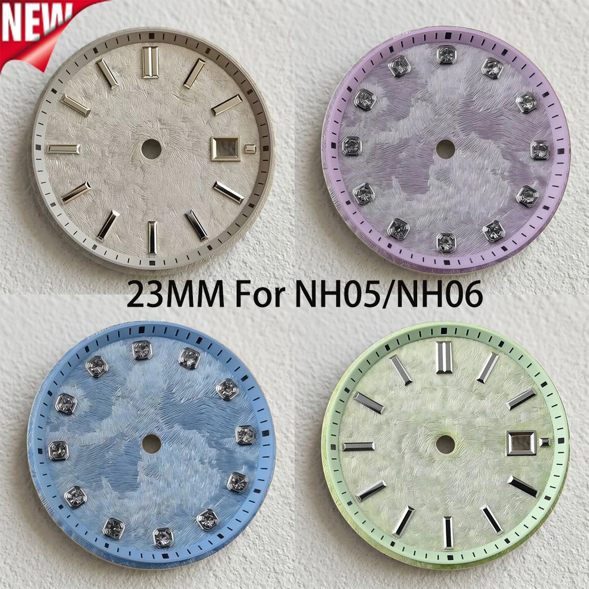 NH05/NH06 23mm Watch Faces Women's Watch Dial No logo Stereo Bar Index For Seiko Grand Heritage Automatic Movement Mod Parts