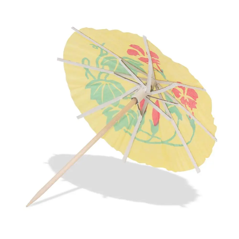 24PCS Mixed Color DIY Wedding Cocktail Decoration Drinks Accessories Paper Umbrella Sticks Cake Topper Mini Tropical Parasols