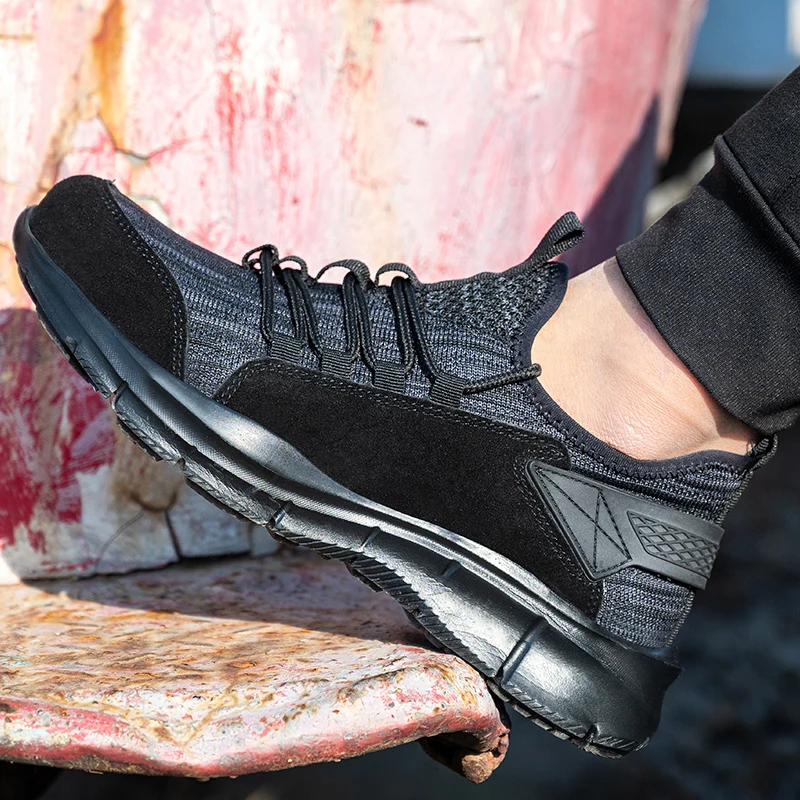 Work Safety Shoes Anti-Smashing Steel Toe Puncture Proof Construction Lightweight Breathable Sneakers shoes Men Women is Light