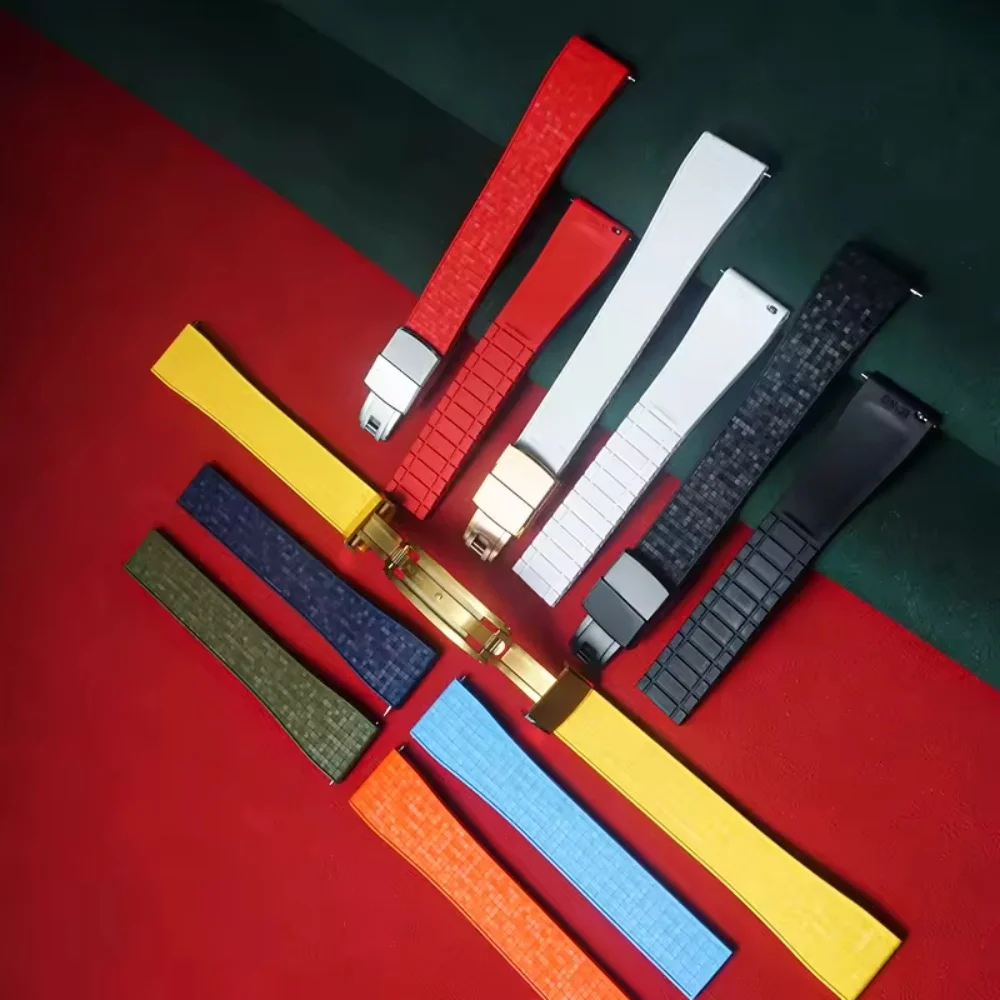 All Size Mosaic CTS FKM Rubber Watch Bands For Rolex Cartier IWC Omega Tuber Watch Strap With Quick Release 20 /22MM