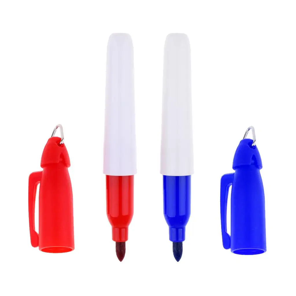 2 buah 9cm PVC Golf Ball Liner Marker Pen menggambar tanda pelurusan putt Line