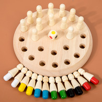 New Wooden Memory Match Stick Chess Color Game Board Puzzles Montessori Educational Toy Cognitive Ability Learning Toys