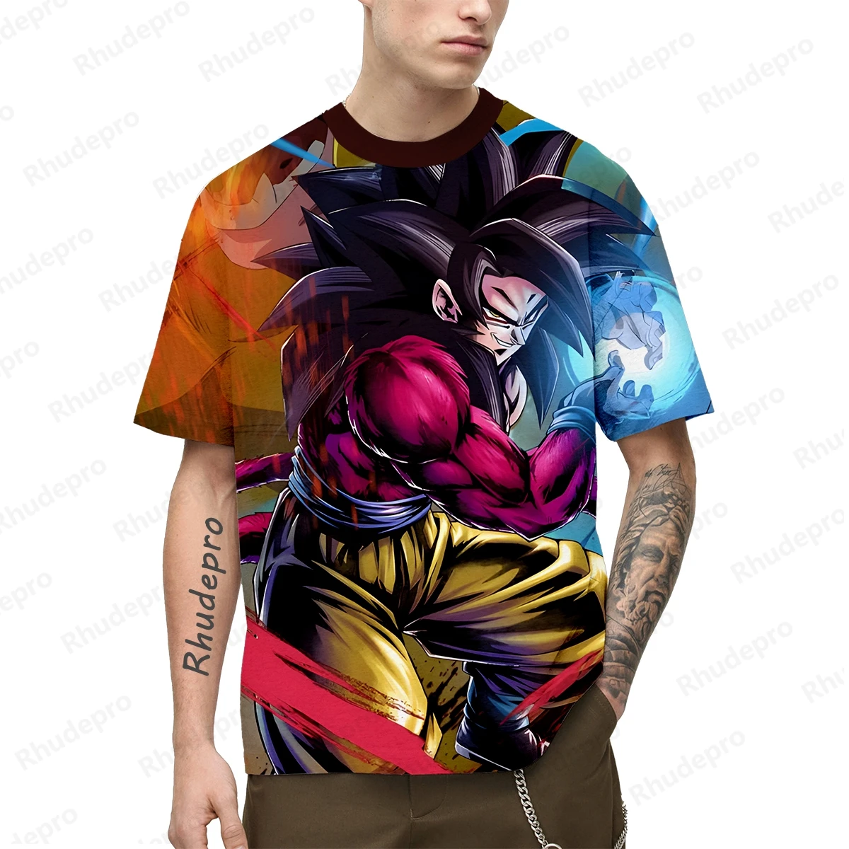 Heren T-Shirt Heren T-Shirt Anime Cosplay Kleding Vegeta Shirts Trend Goku Oversized Tops Streetwear Super Saiya 2024 Nieuw