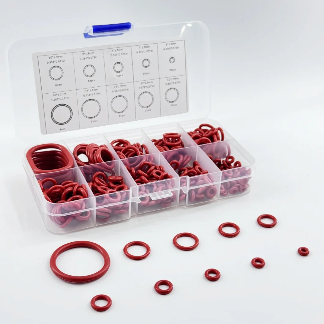 

351Pcs Silicone O-Ring Seal Set, Heat Resistant & Oil Resistant O-Ring Combo Pack for Automotive Repair and Water Pipe Sealing