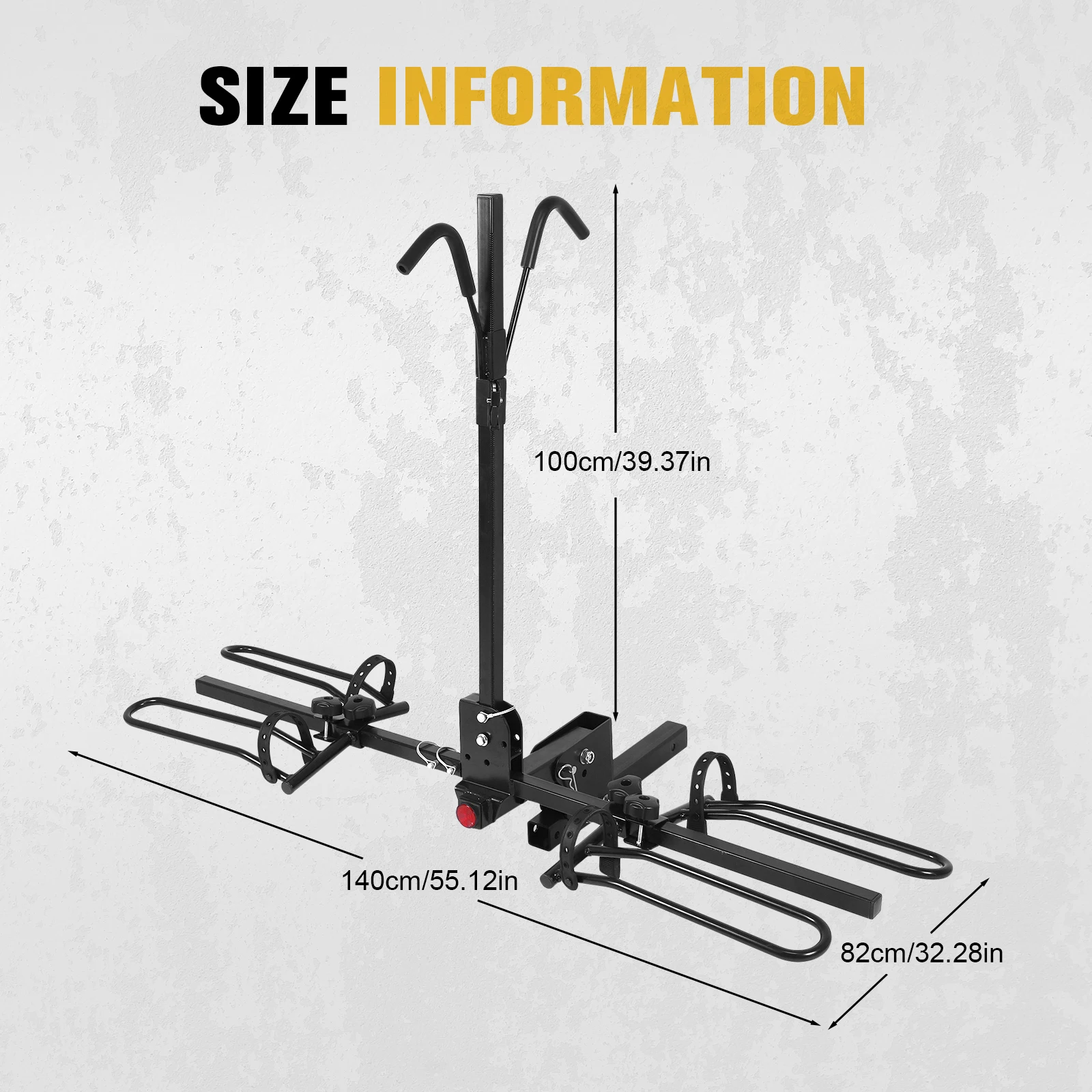 Rear Trailer Steel Mount Rack Anti Tilt Adjustable Road Bike Storage Bracket Rust Proof Carries 2 Bikes Up To 80 Lbs
