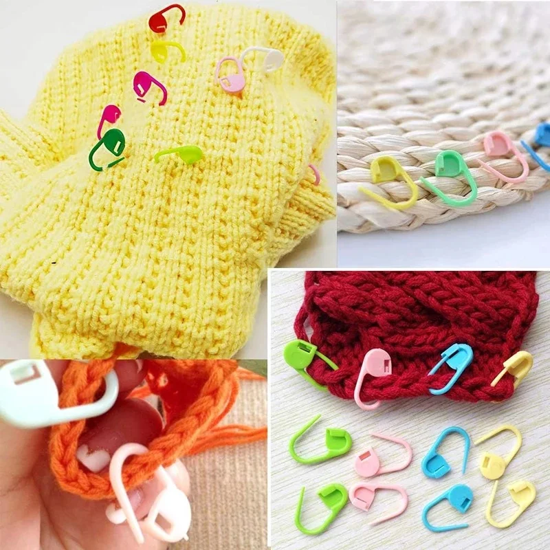 50-400Pcs Mix Color Knitting Stitch Counter Crochet Locking Stitch Markers Stitch Needle Clip Knitting Crochet Marker DIY Craft