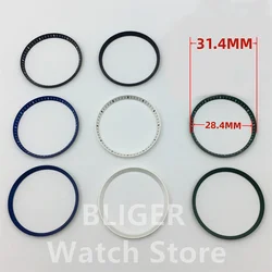 BLIGER Watch Case Parts 31.4mm*28.4mm*2.2mm Chapter Ring Monochrome Steel Chapter Rings Suitable For 42mm Royal Oak Watch Case