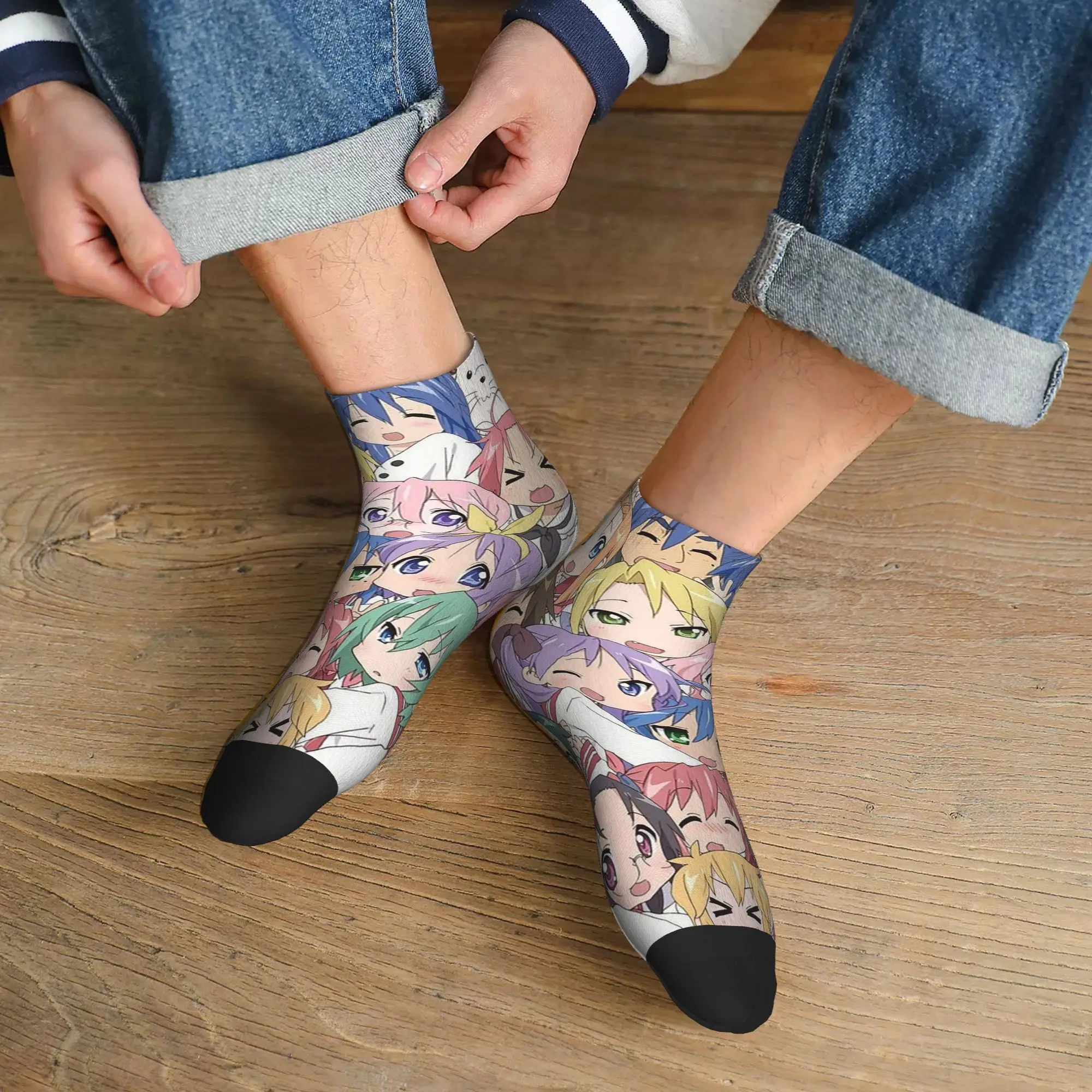 لاكي ستار أنيمي لاكي ستار أنيمي الجوارب Harajuku جوارب جميع المواسم الجوارب اكسسوارات للرجل المرأة هدايا عيد الميلاد