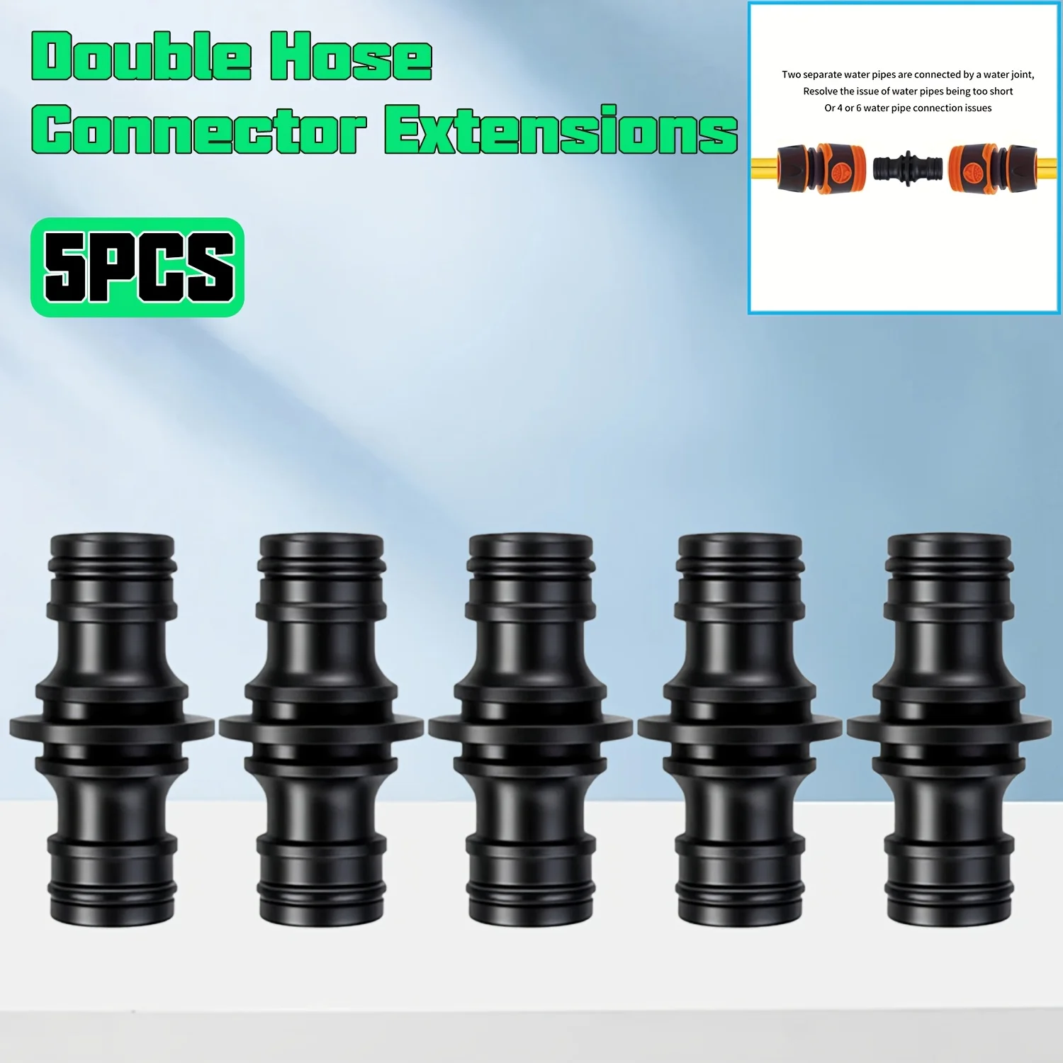 2 Way Garden Hose Connector Joiner Male Coupler Water Pipe Tap Male 1/2