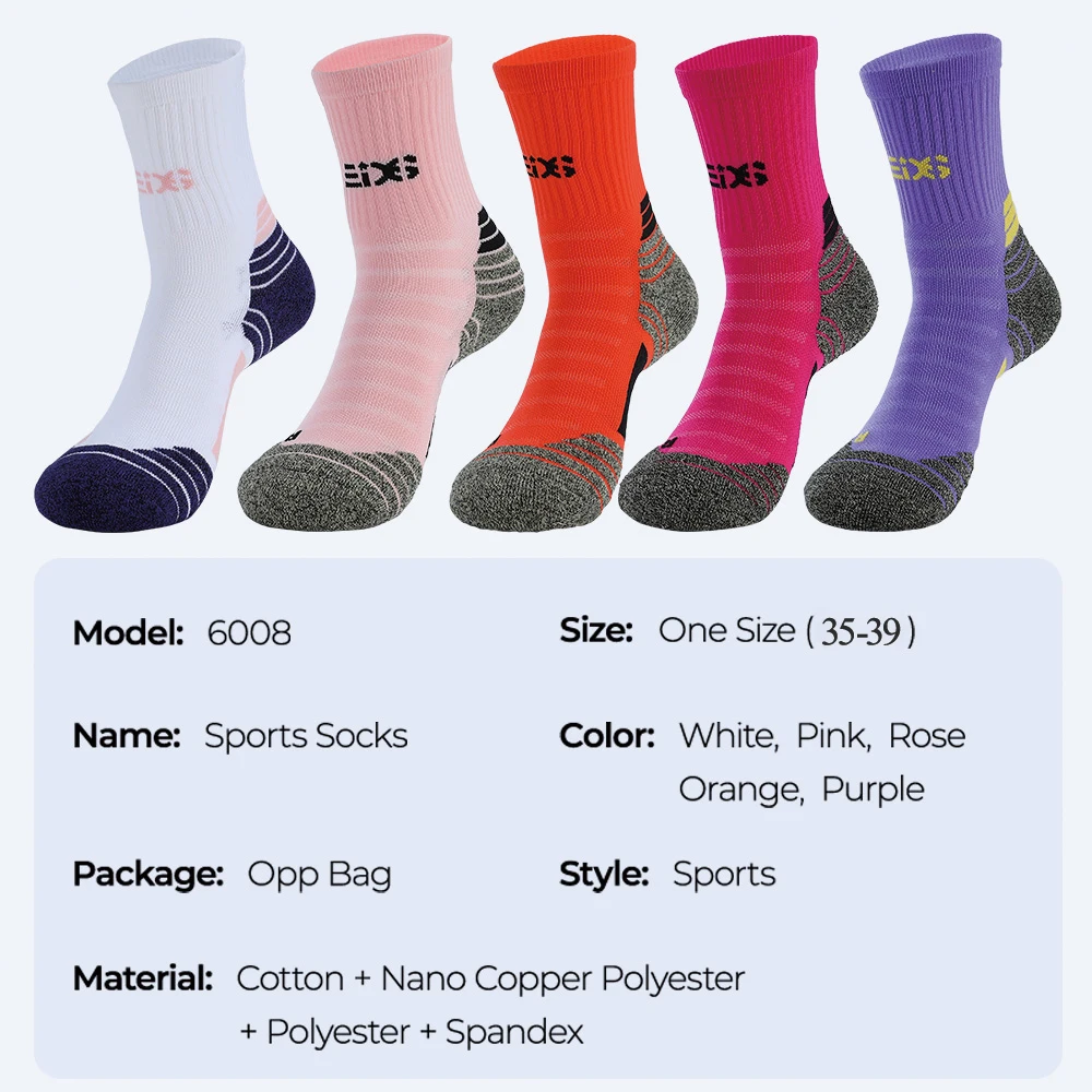 Professional Sports Socks for Women Nano Copper Deodorant Antibacterial Antiskid Running MTB Climbing Basketball Soccer Socks