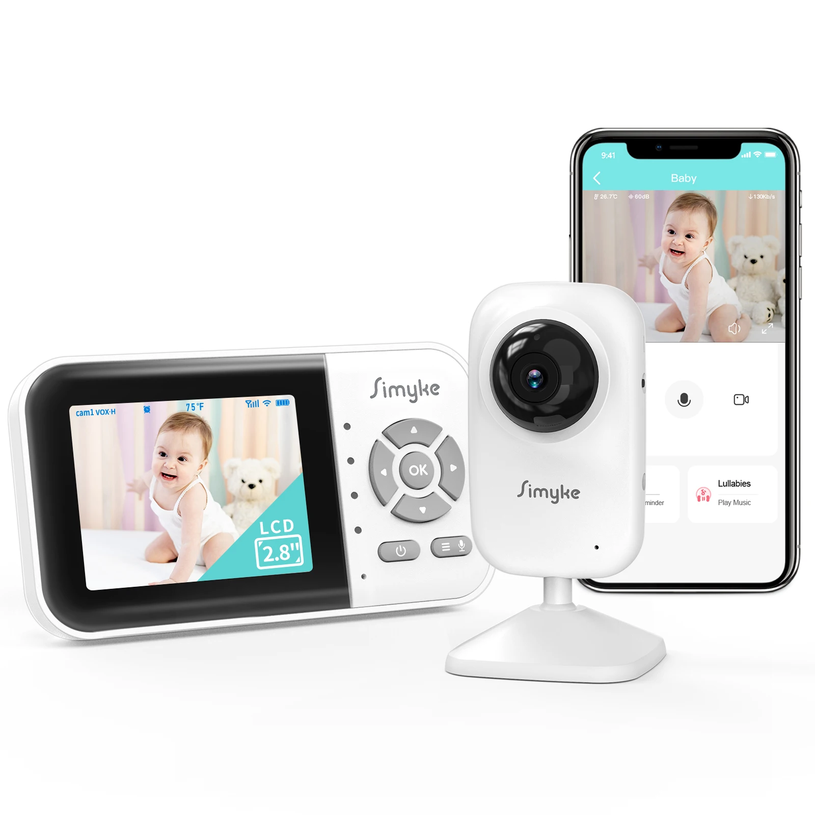 Video Baby Monitor with Night Vision Two Way Talk