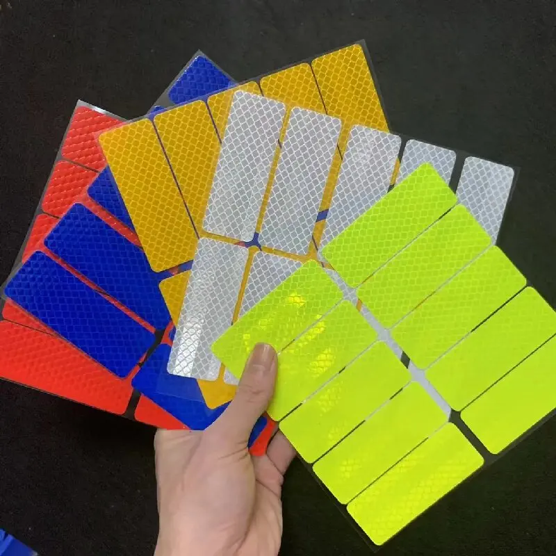 10PCS Night Reflective Strip Warning Stickers Road Reflective Stickers Car Motorcycle Bicycle Decoration Night Safety Tips
