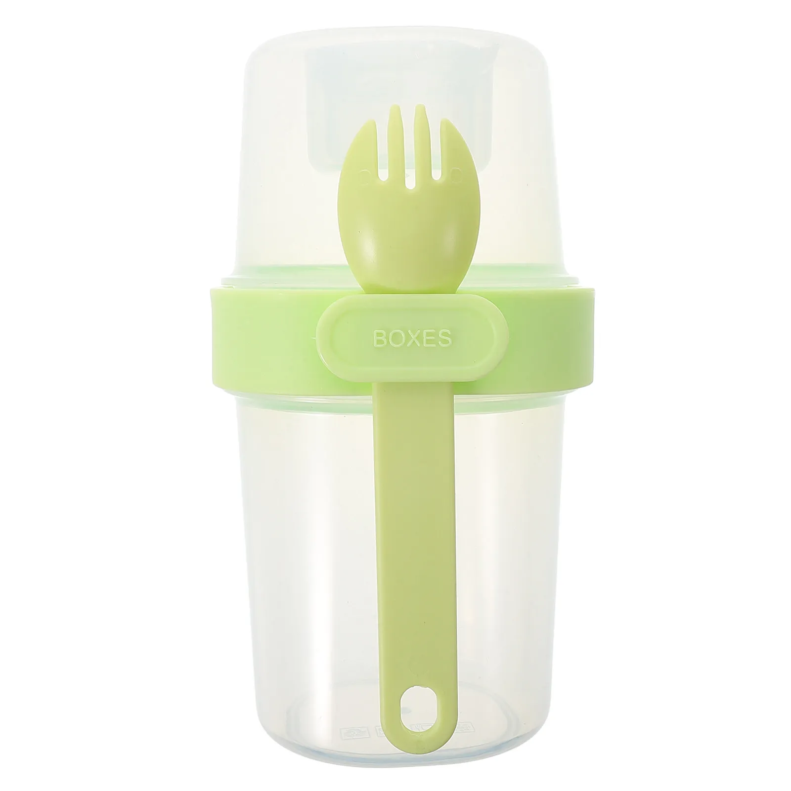 

Легкая портативная чашка для овсянки для детей, с двумя отделениями, многоразовая, для йогурта и хлопьев, контейнер для завтрака, с герметичной крышкой и ложкой