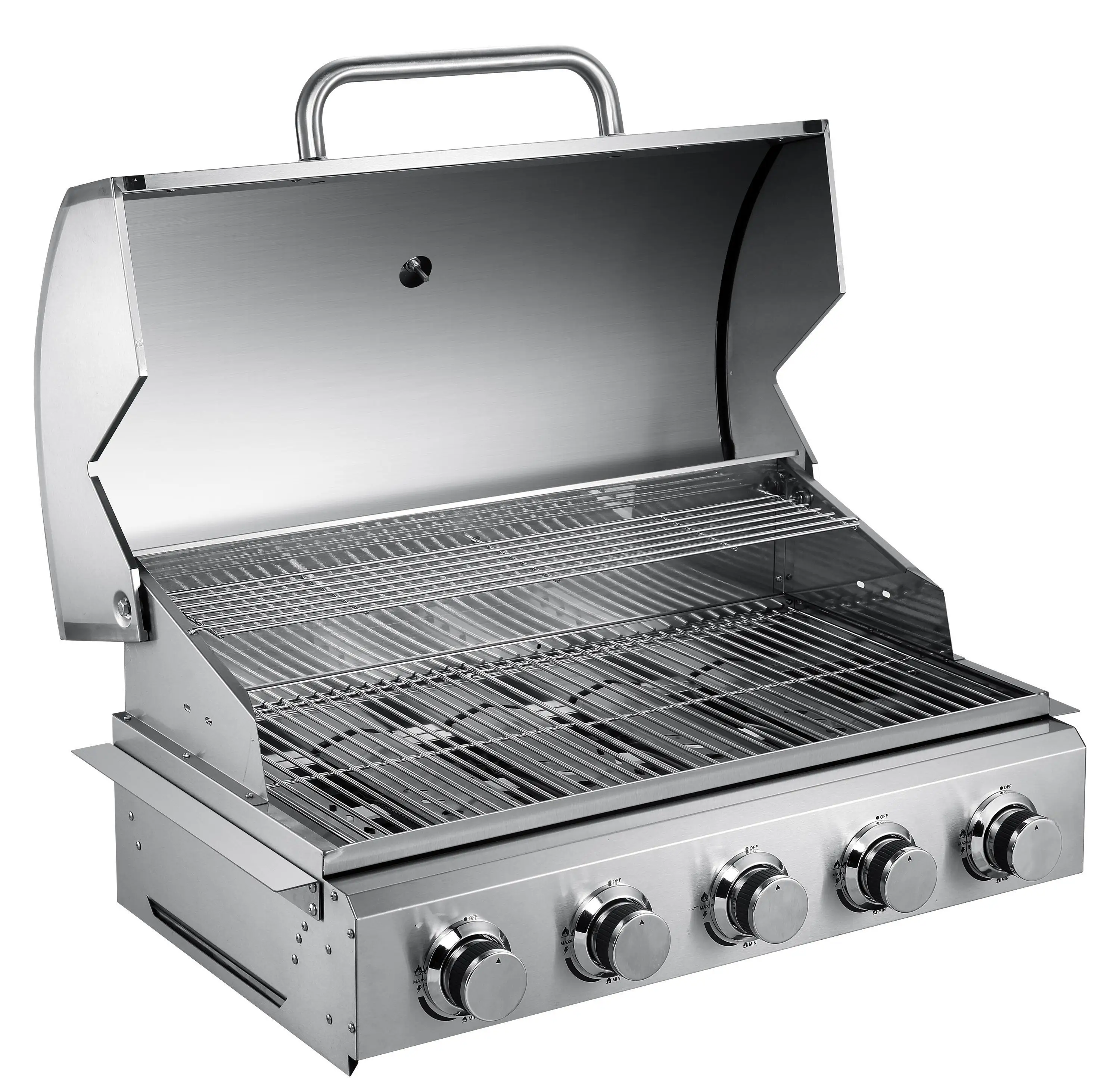 Parrilla de barbacoa de gas integrada para exteriores, 2, 3, 4, 5 quemadores, venta al por mayor, venta al por menor, bajo MOQ, estufa de Gas personalizada, horno, parrilla de barbacoa