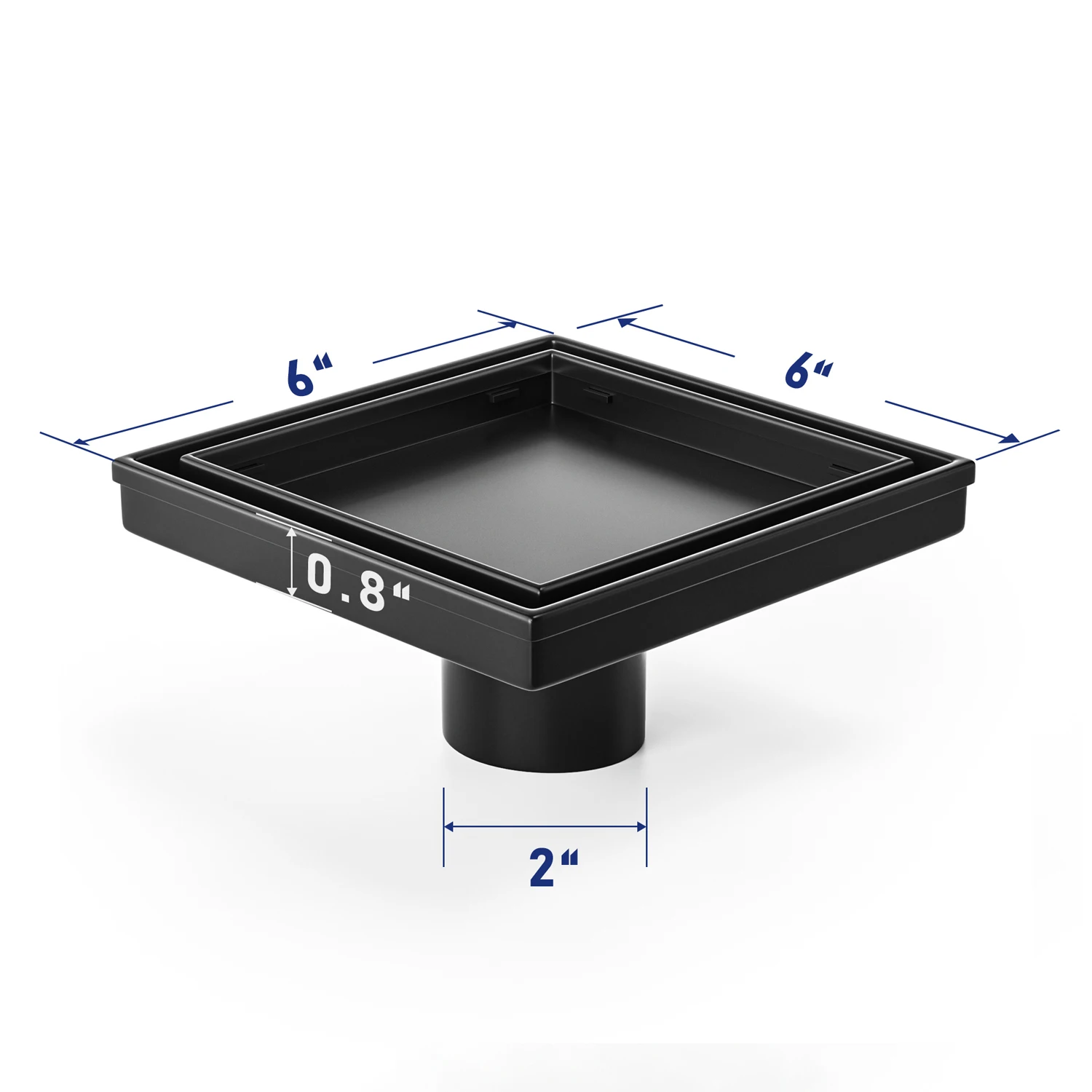 Design moderno de telha preta com dreno de piso de aço inoxidável 304 de 4 polegadas no atacado