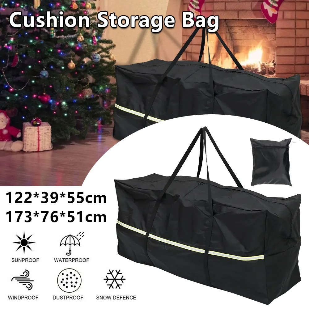 Garden Furniture Covers Black Anti-UV Heavy Duty Waterproof Oxford Cloth Storage Bag Outdoor Cushion Christmas Tree Organizer