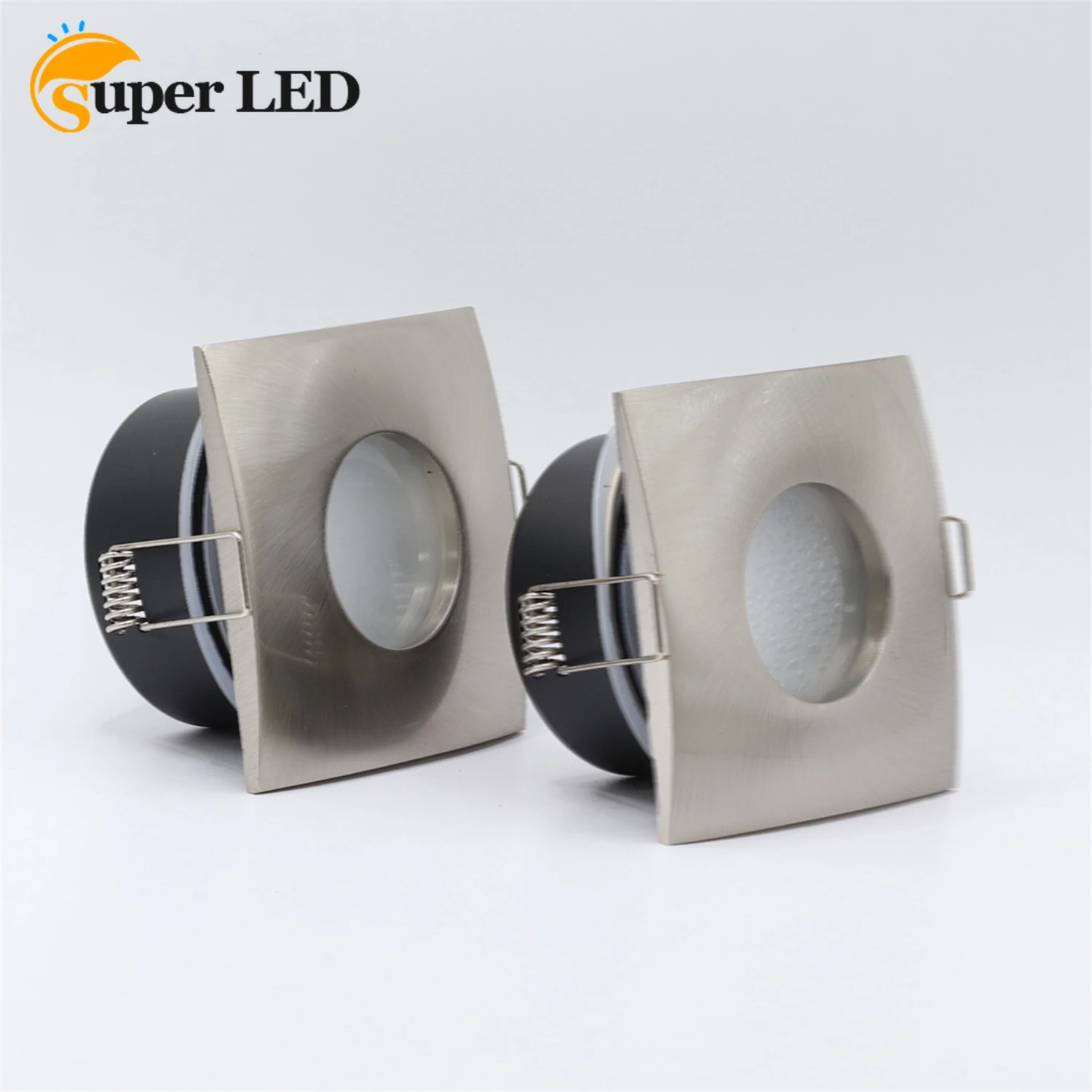 

Square Modern Decorative Commercial Indoor Lighting High Quality LED Downlight Housing MR16 Round Satin Nickel Frame