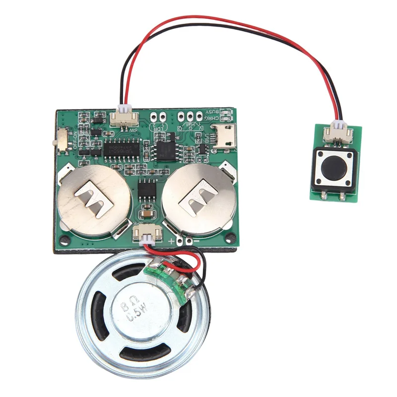 SCLS 2X Modulo audio registrabile Pulsante di controllo Chip audio 8M MP3 WAV Lettore vocale musicale Scheda programmabile con altoparlante