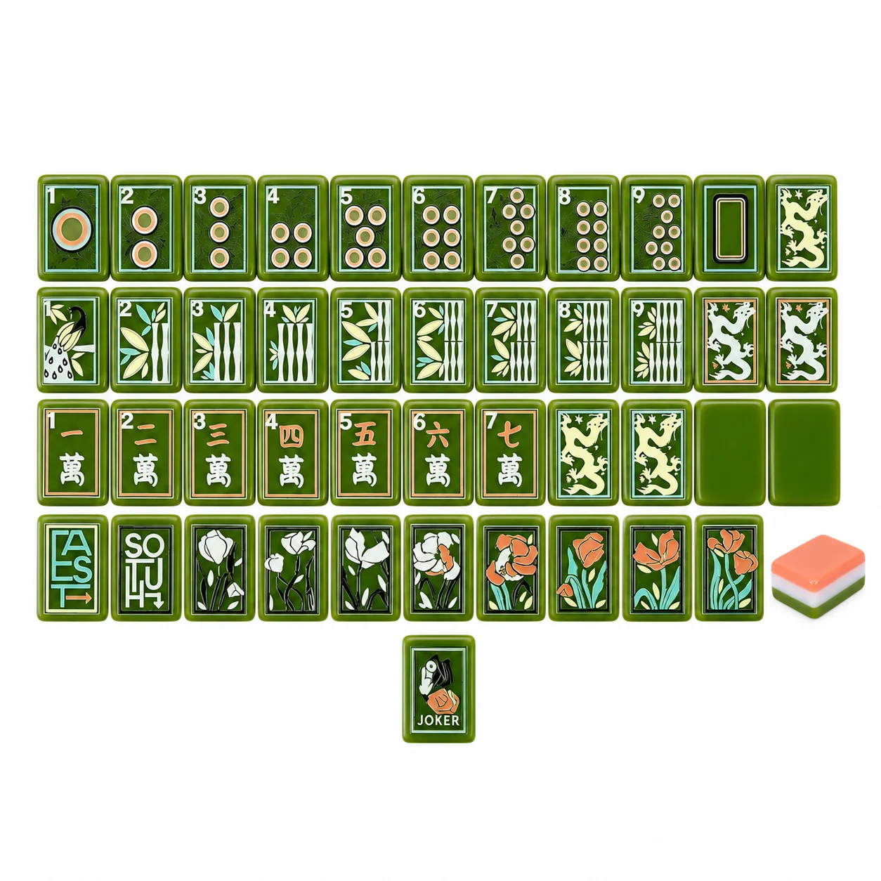 JADE American Mahjong Game Set With Matching Mat Wooden Racks Magnetic Pushers Scoring Sticks Gift Mahjong Set