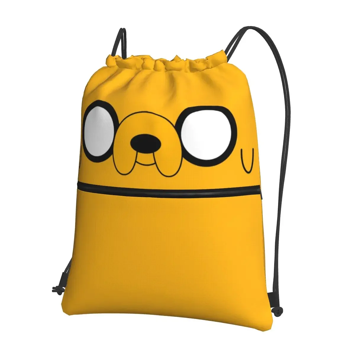 

Портативный рюкзак на шнурке Adventure Time Jake's Eyes, модный рюкзак на шнурке с карманами для школьников