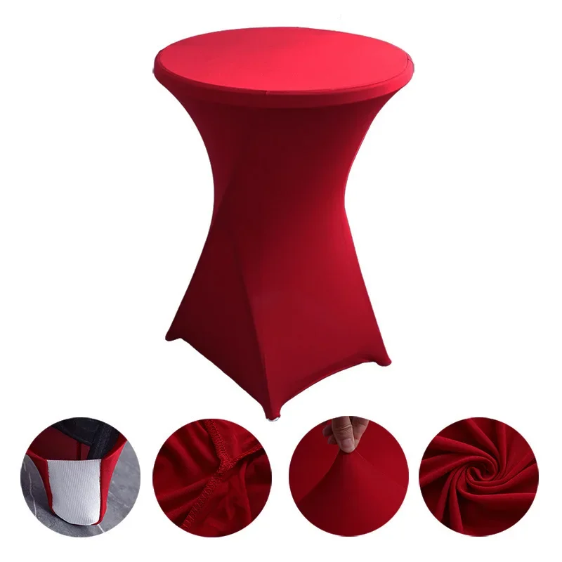 Bruiloft Decoratie Elastisch Tafelkleed Cocktail Tafelkleed Spandex Stretch Hoge Bar Hotel Verjaardagsfeestje Verschillende kleuren