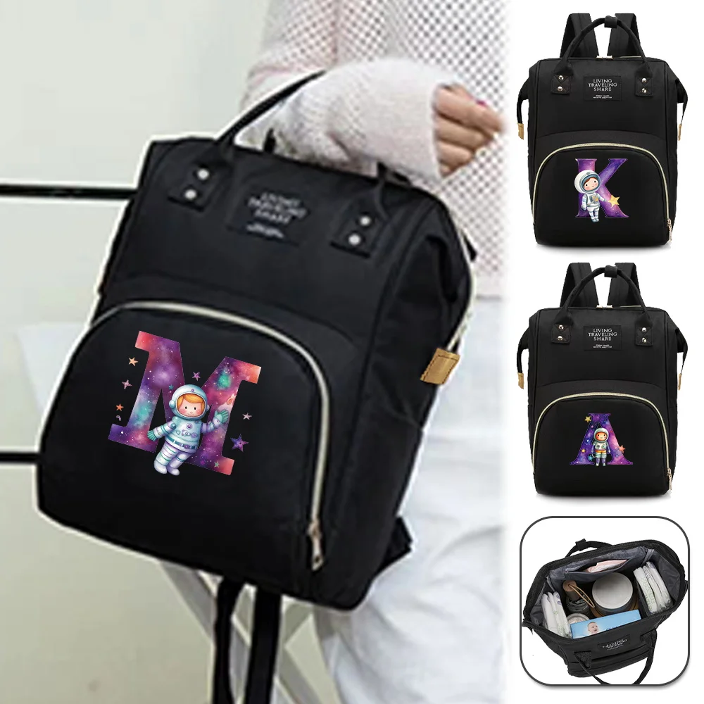 

Maternity Bag Waterproof Lightweight Large Capacity Astronaut Letter Printing Series Multi-Function Kid Diapers Bags Backpack