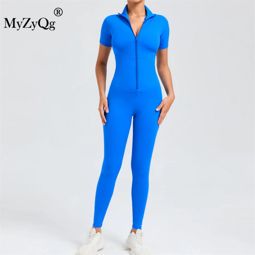 MyZyQg Women Ballet Dance Aerial Short Sleeve Yoga Jumpsuit High Elastic Fitness Sports Running Tracksuit Gym Sportswear