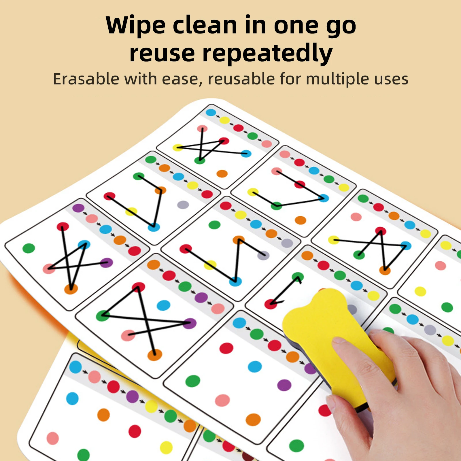 Numers Color Tracking Games Cards Puzzles Lining By Dot Kids Visual Concentration Training Children Early Pen Holding Educati