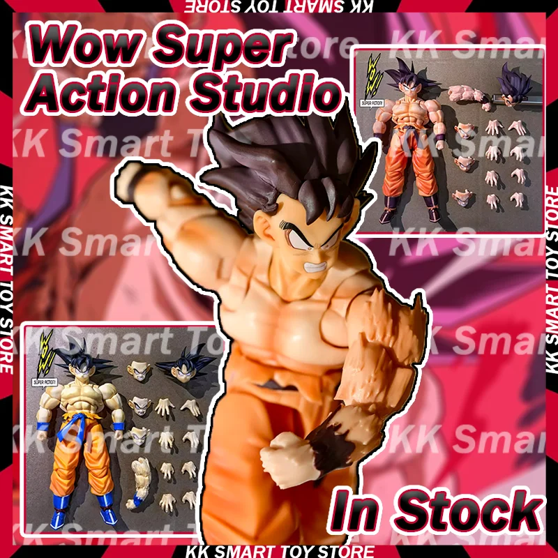 متوفر في المخزون Wow Super Action Studio Son Goku Figure Dragon Ball Z Shf Super Saiyan Son Goku Kaiouken أنيمي ألعاب هدايا شخصيات الحركة