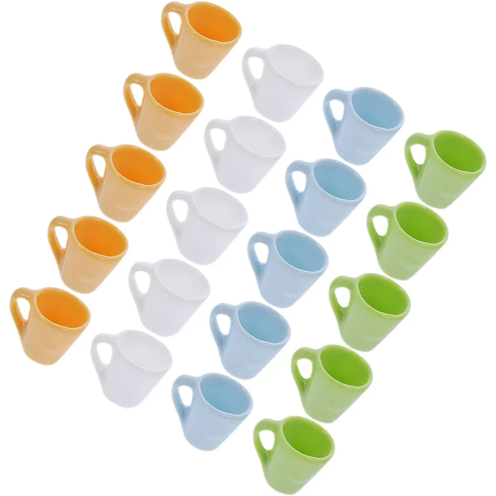 Mini Tasse Décorative en Résine Miniature, Accessoires pour la Maison, le Thé, Accessoires de Cuisine, 20 Pièces