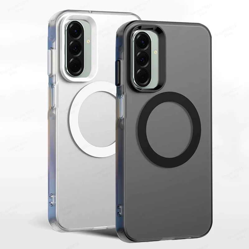 Color caramelo esmerilado para fundas magnéticas Magsafe para Samsung A56 A55 A17 A16 funda de carga inalámbrica para Samsung A36 A26 A35 A25 A15