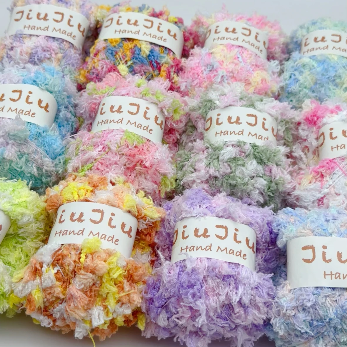 Segmented Dyed Featured Fishtail Yarn, Ponytail Yarn Hand Woven Specialty Thread Scarf Hat Bag Mixed Thread Hand Book Material