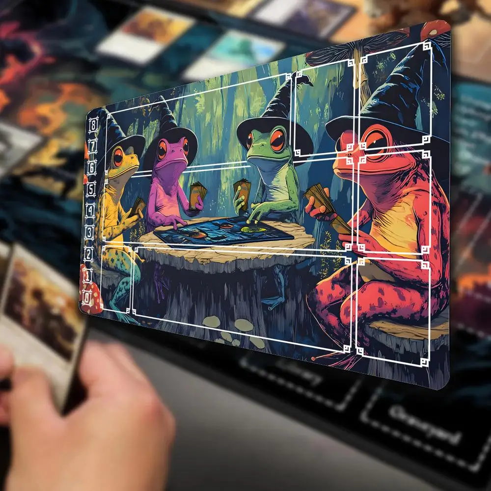 

Frog Wizard Mouse Pad Card Playmat Mouse Pad 35X60CM Desk mat tapete for magic mtg Non-Slip Durable Stitched Edge