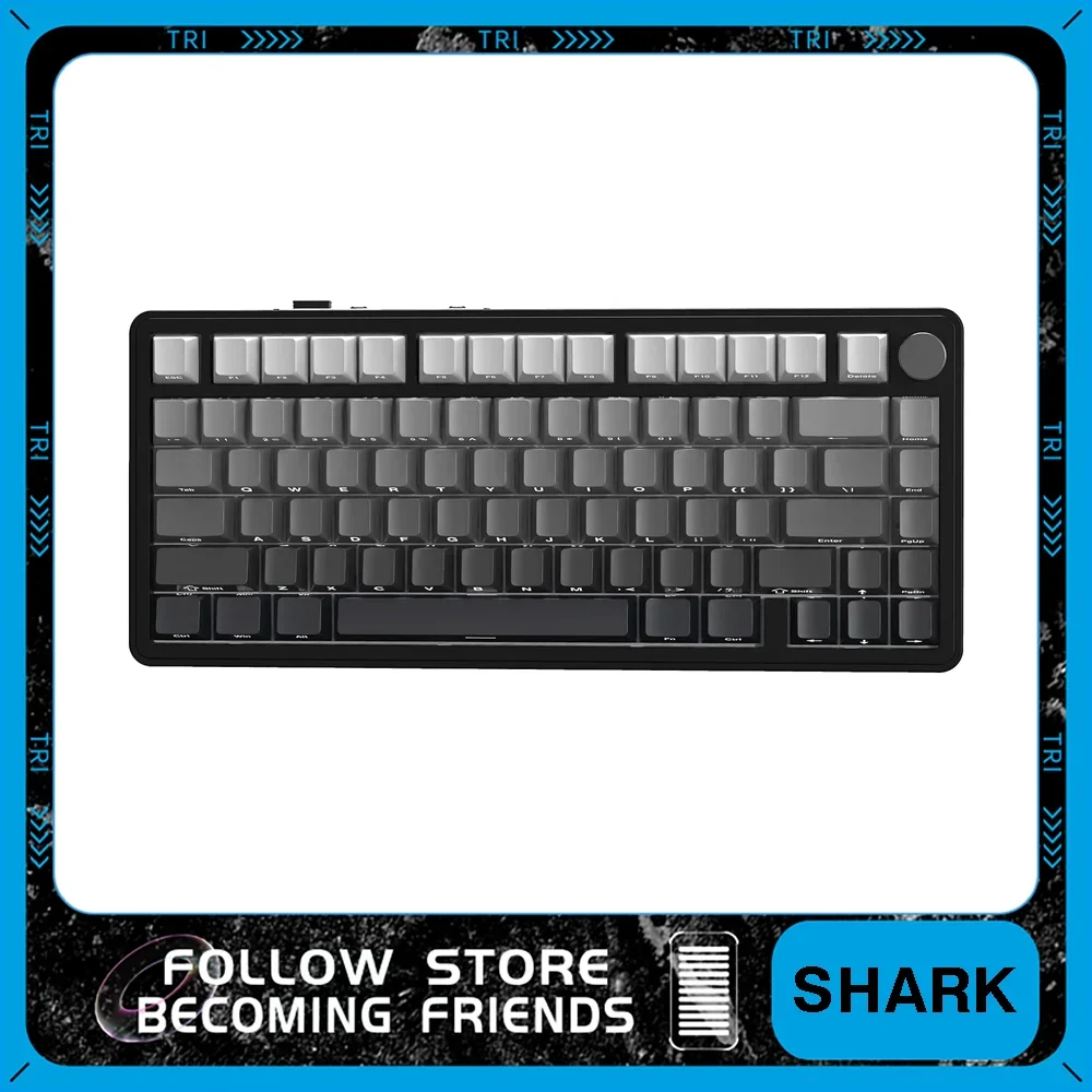 

Attack Shark X85 Mechanical Keyboard GASKET Structure Three Mode Hot Plug Side Key Cap RGB Backlit Aluminum Knob Game Keyboard