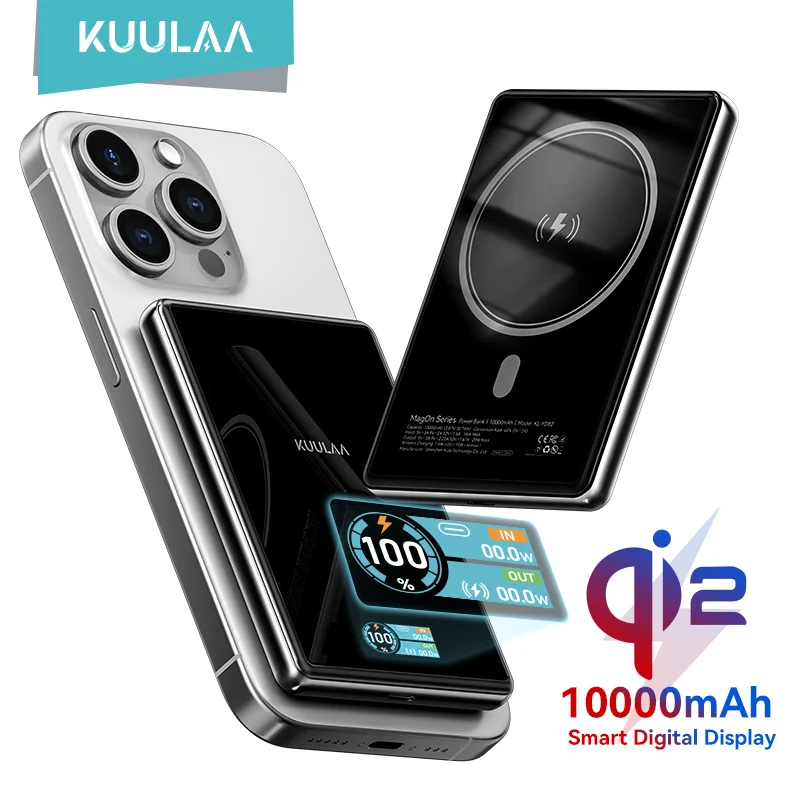 KUULAA Qi2 Magnetische Powerbank 10000mAh PD20W Tragbares Ladegerät Kabellose Externe Batterie für iPhone 17 16 15 14 Pro Max Powerbank