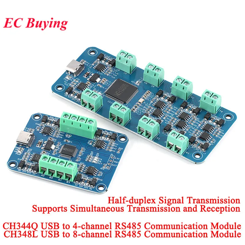 CH344Q USB to 4-channel RS-485 CH348L USB to 8-channel RS485 Communication Module Half-duplex Signal Transmission Four/Eight Way