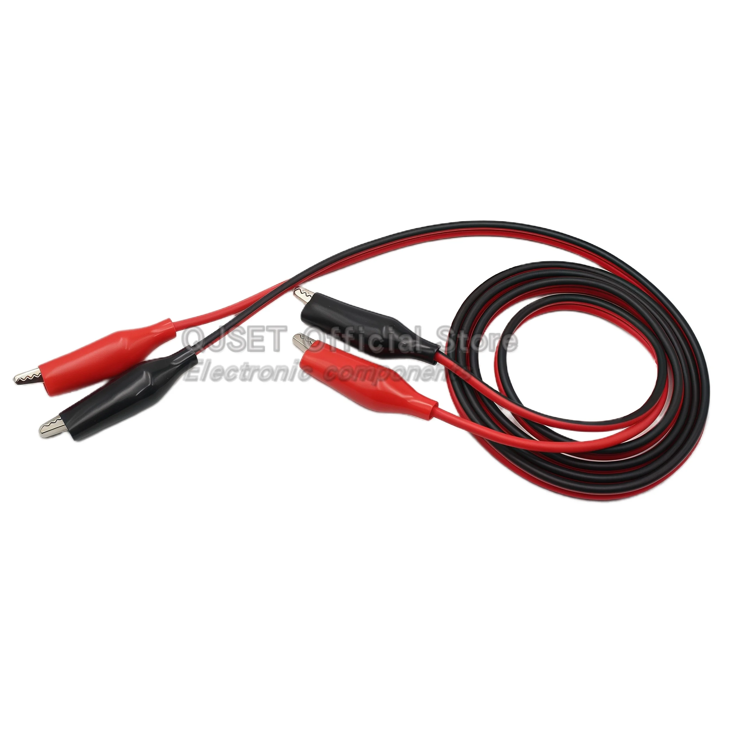 1 세트 1M 앨리게이터 클립 빨간색/검은색 절연 테스트 리드 양단 앨리게이터 클립 점퍼 케이블 전기 클램프 전원 테스트 케이블
