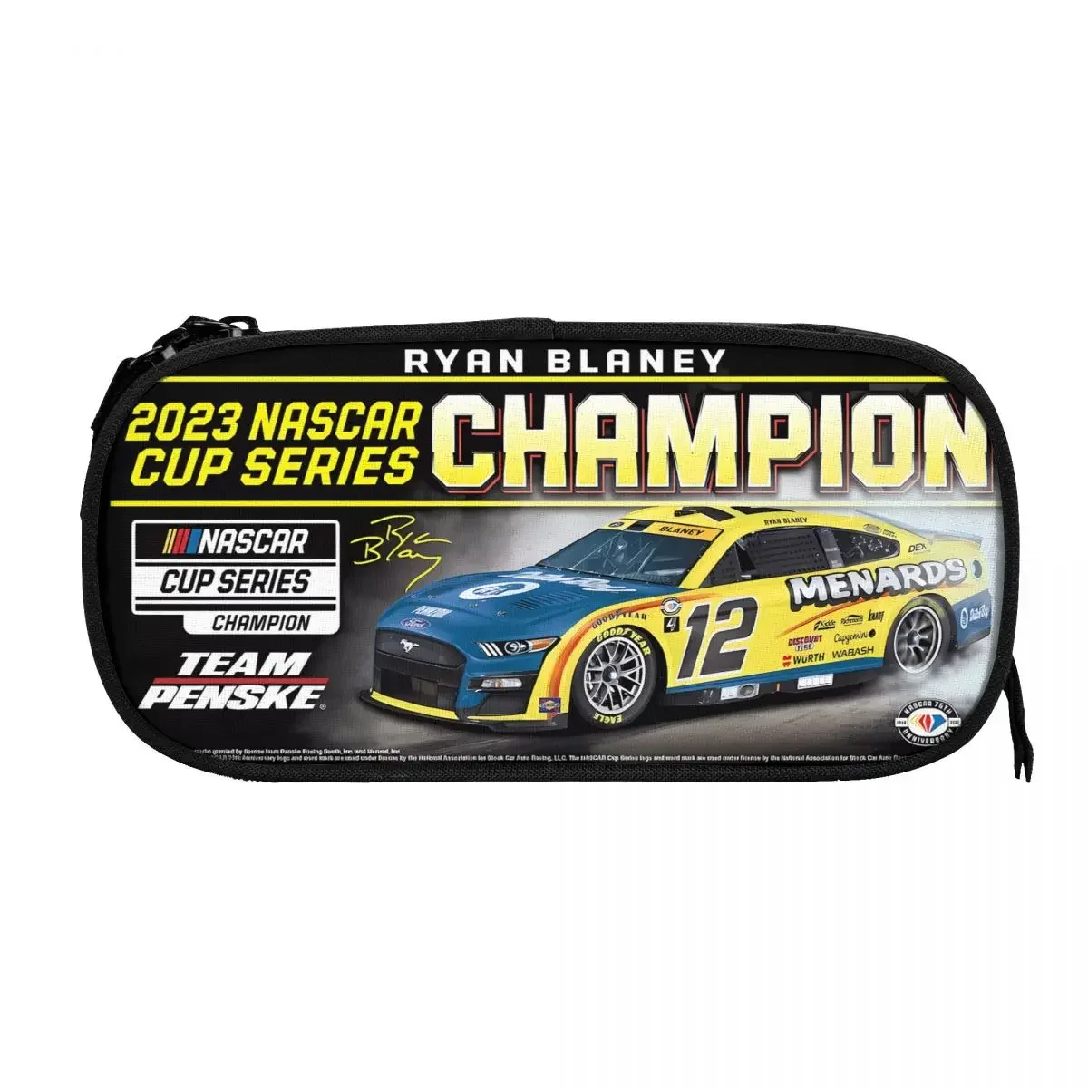 Ryan Blaney 12 Champion Big Capacity Pencil Pen Case Office College School Large Storage Bag Pouch Holder Box Organizer