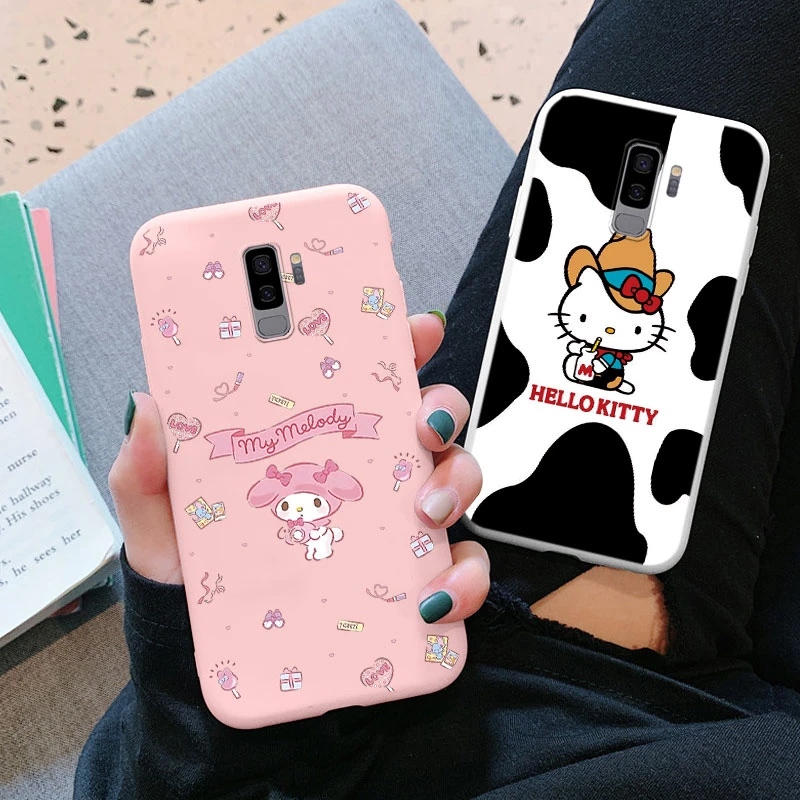 Handy hülle Cartoon für Samsung Galaxy S9 plus S9 Cinna moroll Kuromi Hallo Kitty Anti-Drop Mädchen TPU Silikon stoß feste Abdeckung