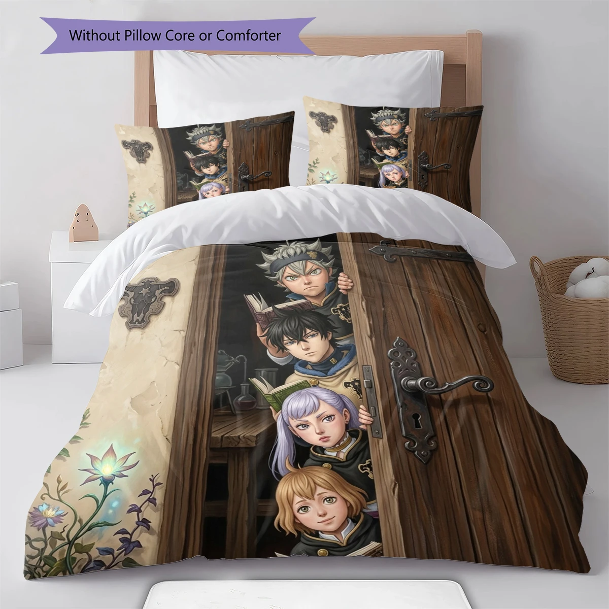 Black Clover Soft Cozy Duvet Cover, Children Bedding Gift, Extra Large  Various Sizes -HE69
