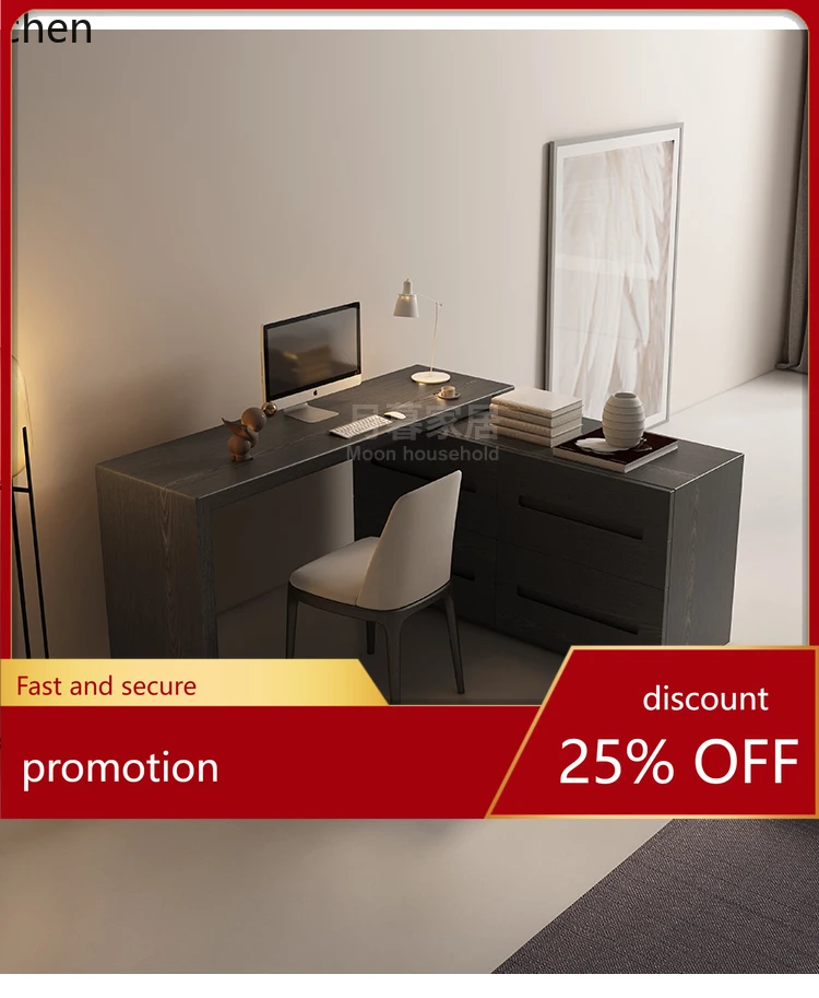 

HT minimalist desk modern minimalist small apartment living room long home desk solid wood computer desk