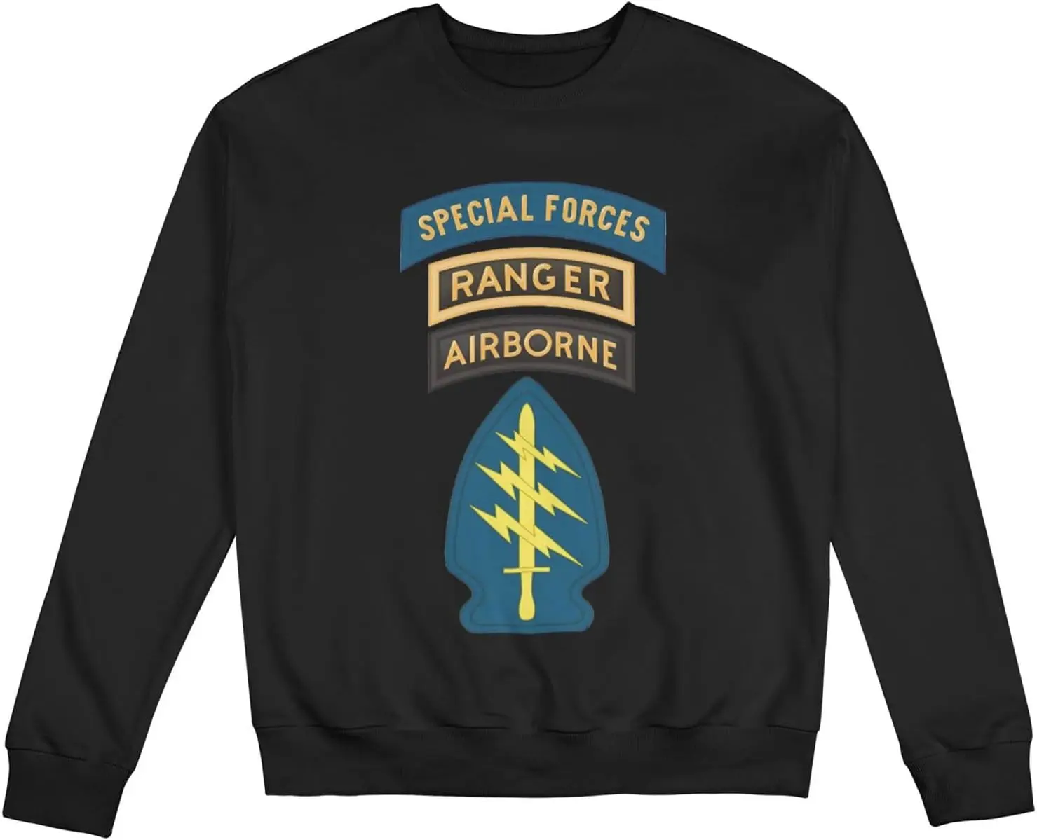 Felpe pullover unisex per adulti Ranger Airborne delle forze speciali Felpa girocollo a maniche lunghe