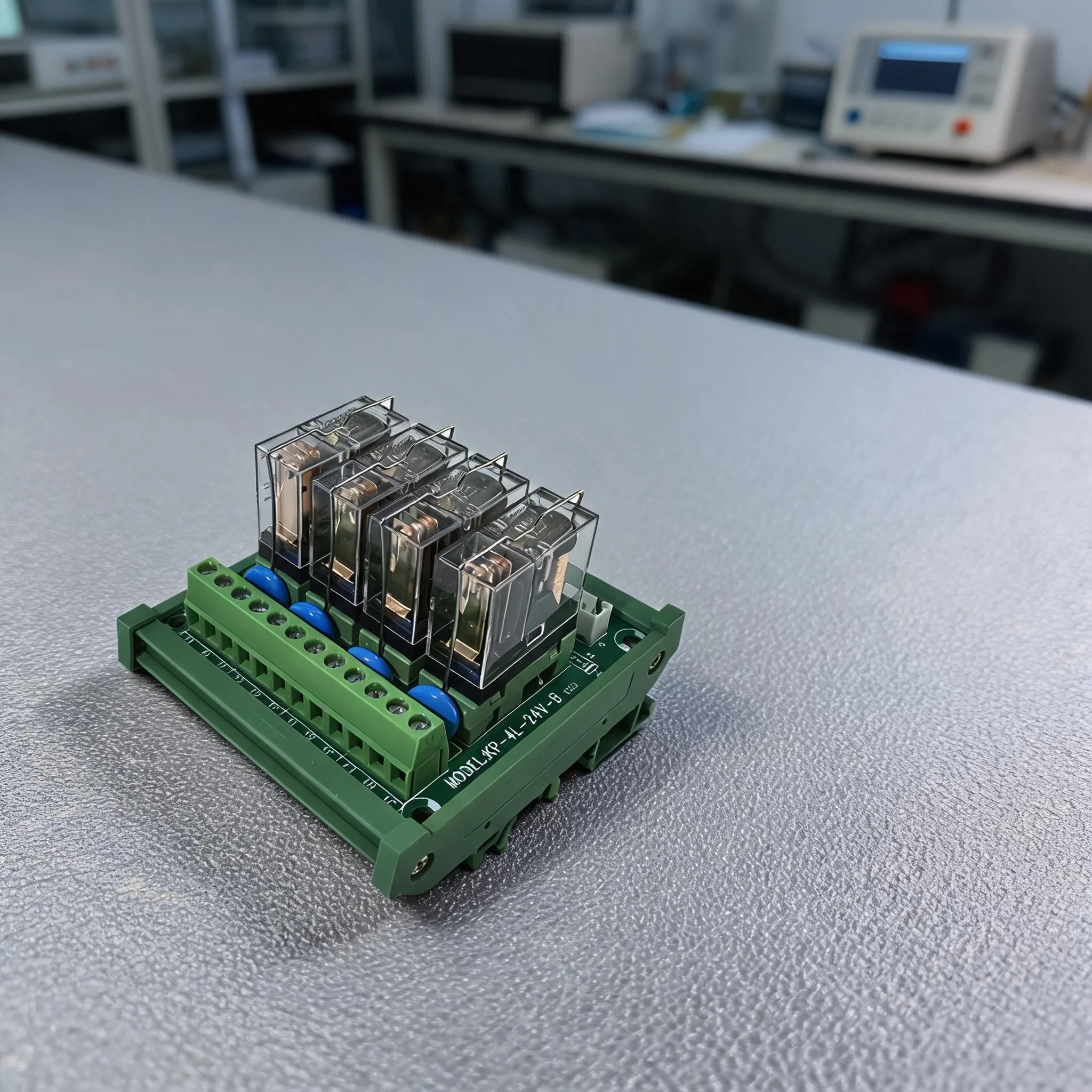 DC24V Four Channel Relay for kp 4L 24V B with 1NO1NC Contacts Per Channel Bipolar LED Indicators and DIN Rail Mounting